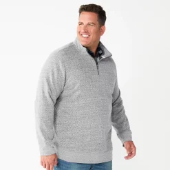 Big & Tall Sonoma Goods For Life® Quarter-Zip Fleece -Clearance Sales Store 5591255 Gray