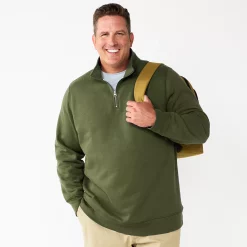 Big & Tall Sonoma Goods For Life® Quarter-Zip Fleece -Clearance Sales Store 5591255 Olive