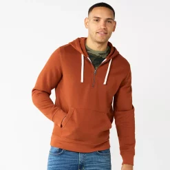 Men's Sonoma Goods For Life® Quarter-Zip Hoodie -Clearance Sales Store 5595318 Maple Chili