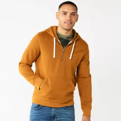Men's Sonoma Goods For Life® Quarter-Zip Hoodie -Clearance Sales Store 5595318 Rust