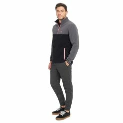 Men's Hurley 90s Quarter Zip Polar Fleece Jacket -Clearance Sales Store 5597907 ALT5