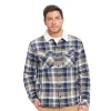 Men's Hurley Head of Class Flannel Shacket with Sherpa Lining -Clearance Sales Store 5597945 Obsidian
