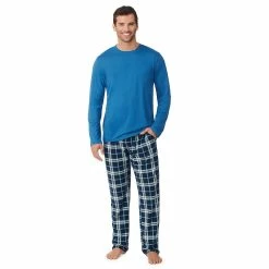 Men's Cuddl Duds Classic Pajama Set 13 Men's Cuddl Duds Classic Pajama Set -Clearance Sales Store 5608697 Blue Plaid
