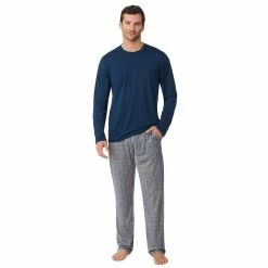 Men's Cuddl Duds Classic Pajama Set 14 Men's Cuddl Duds Classic Pajama Set -Clearance Sales Store 5608697 Grey Heather Grid