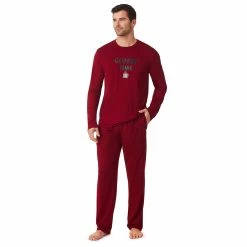 Mens Cuddl Duds Men's Cuddl Duds® Graphic Tee Classic Pajama Set -Clearance Sales Store 5608709 Coffee Time