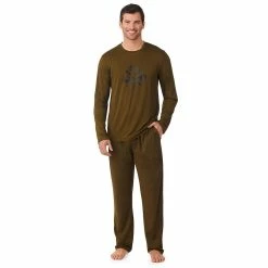 Mens Cuddl Duds Men's Cuddl Duds® Graphic Tee Classic Pajama Set -Clearance Sales Store 5608709 Winter Crest
