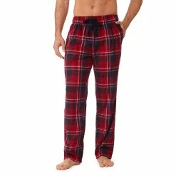 Men's Cuddl Duds® Fleece Pajama Pants -Clearance Sales Store 5608725 Red Multi Plaid