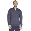 Men's Skechers® Hoodless Hoodie 1/4 Zip -Clearance Sales Store 5624144 Blue Iris