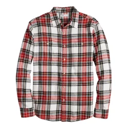 Men's Sonoma Goods For Life® Flannel Button-Down Shirt -Clearance Sales Store 5624605 Red Multi Plaid