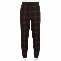 Men's Sonoma Goods For Life® Whisperluxe Waffle Jogger -Clearance Sales Store 5627680 Burgundy Plaid