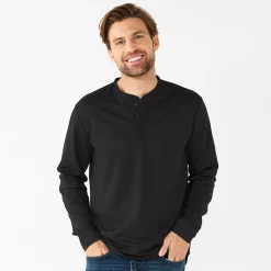 Men's Apt. 9® Core Henley Top 30 Men's Apt. 9® Core Henley Top -Clearance Sales Store 5639564 Mineral Black