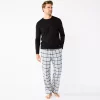 Men's Sonoma Goods For Life® Top & Flannel Pants Pajama Set -Clearance Sales Store 5639994 Grey Plaid