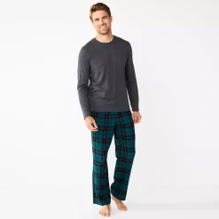 Men's Sonoma Goods For Life® Top & Flannel Pants Pajama Set -Clearance Sales Store 5639994 Teal Black