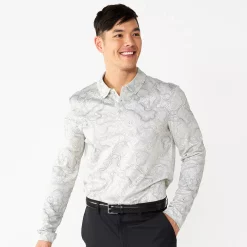 Men's Tek Gear® Topographic Print Slim-Fit Polo -Clearance Sales Store 5642244 Topography Gray