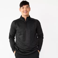 Men's Tek Gear® Quarter-Zip Performance Golf Fleece -Clearance Sales Store 5643977 Mineral Black