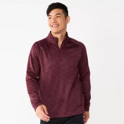 Men's Tek Gear® Quarter-Zip Performance Golf Fleece -Clearance Sales Store 5643977 Plum Prune
