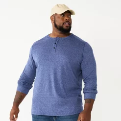 Big & Tall Apt. 9® Core Henley Top -Clearance Sales Store 5644149 Blue