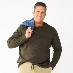 Big & Tall Apt. 9® Core Henley Top -Clearance Sales Store 5644149 Coffee