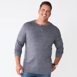 Big & Tall Apt. 9® Core Henley Top -Clearance Sales Store 5644149 Dark Gray