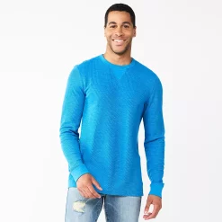 Men's Sonoma Goods For Life® Thermal Crew -Clearance Sales Store 5644228 Bright Blue