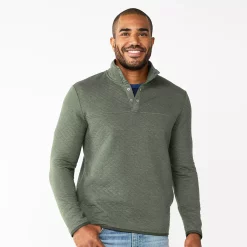 Men's Sonoma Goods For Life® Quilted Quarter-Snap Fleece -Clearance Sales Store 5644428 Green