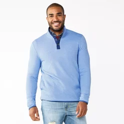 Men's Sonoma Goods For Life® Quilted Quarter-Snap Fleece -Clearance Sales Store 5644428 Light Blue