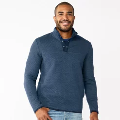 Men's Sonoma Goods For Life® Quilted Quarter-Snap Fleece -Clearance Sales Store 5644428 Navy