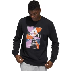 Men's adidas Graphic Fleece Sweatshirt -Clearance Sales Store 5649880 Black