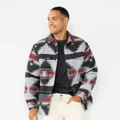 Men's Sonoma Goods For Life® Shirt Jacket -Clearance Sales Store 5654147 Grey Jacquard