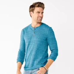 Men's Sonoma Goods For Life® Thermal Henley Top -Clearance Sales Store 5659148 Bright Blue