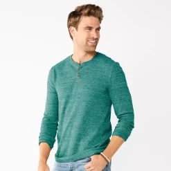 Men's Sonoma Goods For Life® Thermal Henley Top -Clearance Sales Store 5659148 Green
