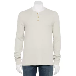 Men's Sonoma Goods For Life® Thermal Henley Top -Clearance Sales Store 5659148 Ivory