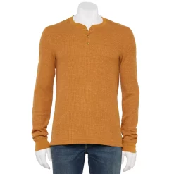 Men's Sonoma Goods For Life® Thermal Henley Top -Clearance Sales Store 5659148 Rust