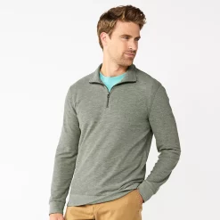 Men's Sonoma Goods For Life® Double-Knit Quarter-Zip Top -Clearance Sales Store 5659169 Green