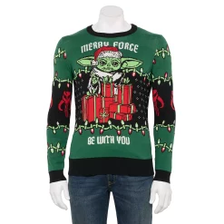 Men's Holiday Character Sweaters -Clearance Sales Store 5661091 Green Black