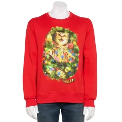 Men's Holiday Graphic Sweatshirt -Clearance Sales Store 5665109 Red Cats