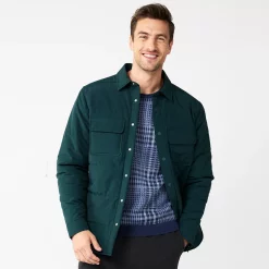 Men's Apt. 9® Quilted Puffer Shirt Jacket -Clearance Sales Store 5670829 Eternity Green