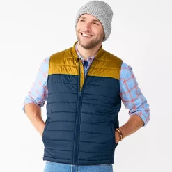 Men's Sonoma Goods For Life® Puffy Vest -Clearance Sales Store 5693516 Blue Yellow Combo