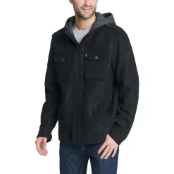 Men's Levi's Wool-Blend Hooded Military Jacket -Clearance Sales Store 5697516 ALT5
