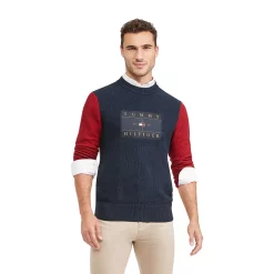 Men's Tommy Hilfiger Icon Colorblock Flag Sweater -Clearance Sales Store 5710864 Desert Sky