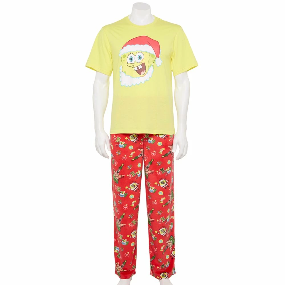 Men's SpongeBob in Santa Hat Pajamas 3 Men's SpongeBob in Santa Hat Pajamas