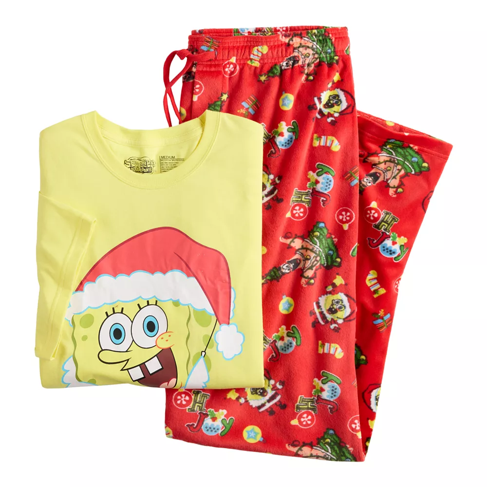 Men's SpongeBob in Santa Hat Pajamas 5 Men's SpongeBob in Santa Hat Pajamas - Image 3