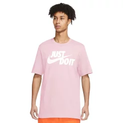 Men's Nike "Just Do It" Logo Tee -Clearance Sales Store 5721511 Pink Foam