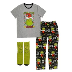 Men's The Grinch Stink Stank Stunk Pajama & Socks Set -Clearance Sales Store 5808592 ALT2