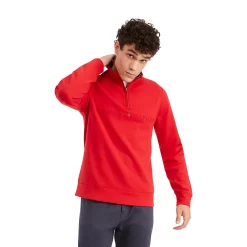 Men's Tommy Hilfiger Tonal Logo Quarter Zip Pullover -Clearance Sales Store 5921591 Haute Red