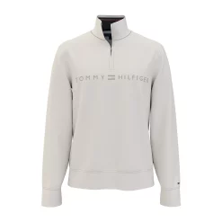 Men's Tommy Hilfiger Tonal Logo Quarter Zip Pullover -Clearance Sales Store 5921591 Snow White
