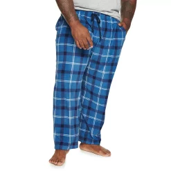 Big & Tall Sonoma Goods For Life® Microfleece Sleep Pants -Clearance Sales Store 5957859 Blue Heather Navy Grid