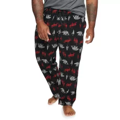 Big & Tall Sonoma Goods For Life® Microfleece Sleep Pants -Clearance Sales Store 5957859 Checked Elk Bear