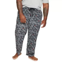 Big & Tall Sonoma Goods For Life® Microfleece Sleep Pants -Clearance Sales Store 5957859 Gray Red Truck