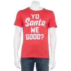 Men's Holiday Tees -Clearance Sales Store 6061308 Red Heather Yo Santa